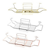 Suport de cadă telescopic din metal, antiderapant, retractabil, suport pentru cărți pentru pahar de vin, suport pentru tavă de baie, organizator de duș