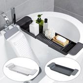 Tavă reglabilă pentru baie, suport extensibil, multifuncțional, pentru baie, duș, spa
