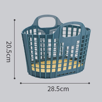 Сгъваема кошница за пазаруване Преносима кошница за душ за баня с дръжка Органайзер за душ Издръжлив кух дизайн Консумативи за съхранение