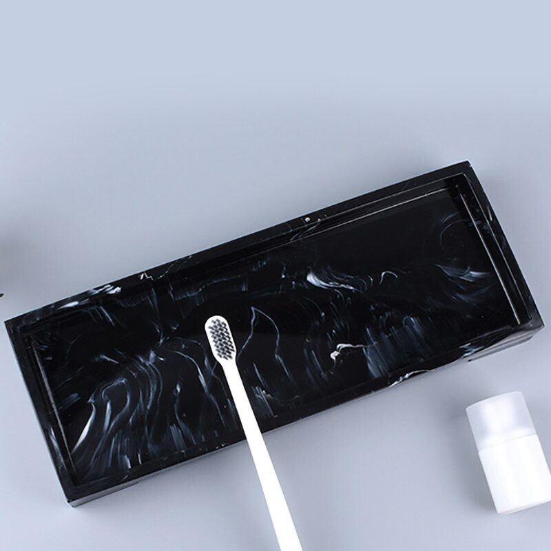 Tavă de toaletă nouă, neagră, blat de toaletă pentru baie, tavă de depozitare pentru rezervor de toaletă, tavă de vanitate din piatră de marmură pentru casă nouă, tavă organizatoare pentru