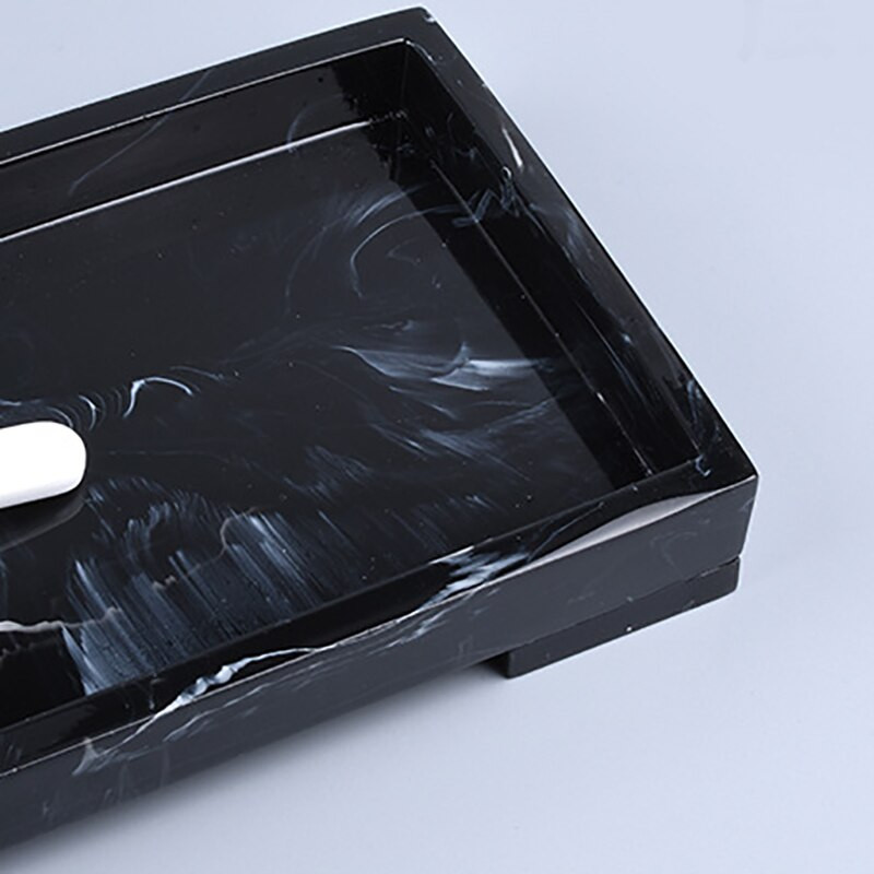 Tavă de toaletă nouă, neagră, blat de toaletă pentru baie, tavă de depozitare pentru rezervor de toaletă, tavă de vanitate din piatră de marmură pentru casă nouă, tavă organizatoare pentru