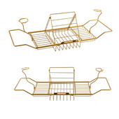 Kovový teleskopický stojan na vaňu, výsuvný držiak na poháre na víno, držiak na knihy, organizér na tácky Au04 21, dropshipping