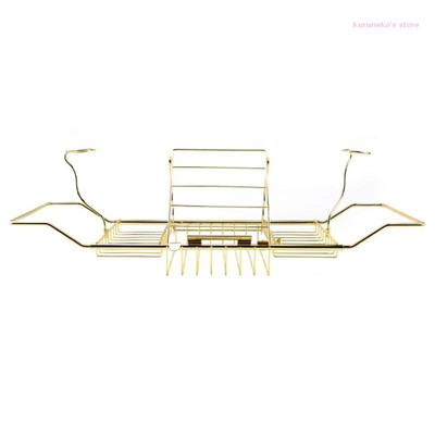 Kovový teleskopický stojan na vaňu, výsuvný držiak na poháre na víno, držiak na knihy, organizér na tácky Au04 21, dropshipping