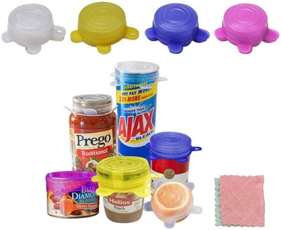 Silikoonist venivad kaaned, 14 tk väikesed kaaned, korduvkasutatav vastupidav silikoonist toiduainete säilituskate tasside jaoks väikeste kausside jaoks, soodapurgid Oui jogurtipurgid