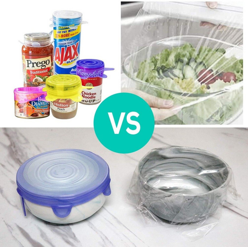 Silikoonist venivad kaaned, 14 tk väikesed kaaned, korduvkasutatav vastupidav silikoonist toiduainete säilituskate tasside jaoks väikeste kausside jaoks, soodapurgid Oui jogurtipurgid