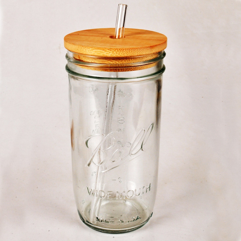 6 vnt 62/68/70/86 mm bambukiniai dangteliai, skirti Mason Jars kokso stiklinių puodeliui Daugkartinio naudojimo natūralūs mediniai dangteliai su anga šiaudelių puodeliui