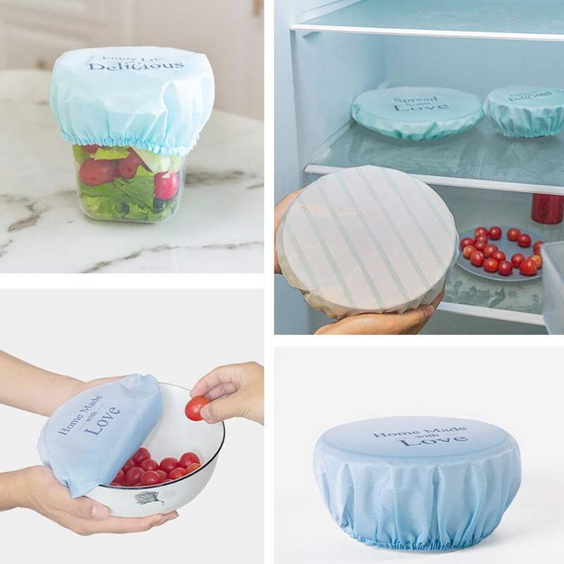 Leeseph korduvkasutatavad riidest kaussi kaaned leivakindlaks, lihtsaks puhastamiseks ja lihtsaks kasutamiseks, pestavad kaaned kööginõude või toidu jaoks