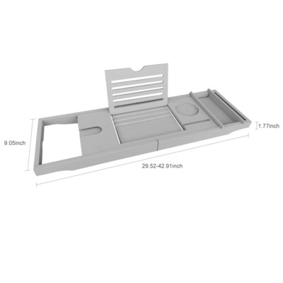Tavă pentru cada de baie din bambus Accesorii pentru raft pentru baie Tavă de baie extensibilă Suport reglabil pentru vin Tabletă Organizator de cărți Tavă de servire
