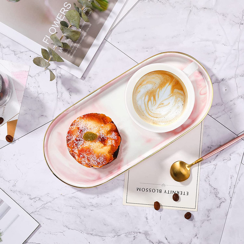 Tavă de toaletă pentru baie, Bijuterii decorative Organizator de parfum Tavă din ceramică din aur, Dulap pentru dormitor Chiuvetă de bucătărie Suport pentru vase de blat