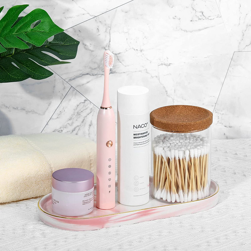 Tavă de toaletă pentru baie, Bijuterii decorative Organizator de parfum Tavă din ceramică din aur, Dulap pentru dormitor Chiuvetă de bucătărie Suport pentru vase de blat