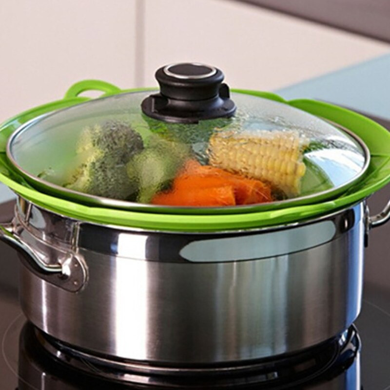 Silikónové viečko na panvicu, zátka proti rozliatiu, kryt na hrniec, kuchynské príslušenstvo, kuchynské náradie, kvetinový riad, kuchynské príslušenstvo