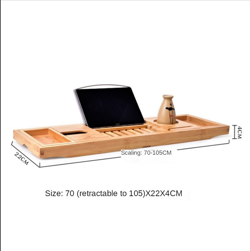 70-105 cm produljiva bambusova kadica za kadu Neklizajuća kadica za kadu Spa kada Knjiga Vinska tableta Drvena kadica za bar za odlaganje