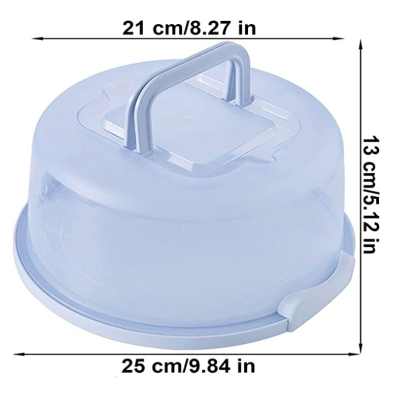 Калъф за кутия за съхранение на торта Пластмасов кръгъл контейнер Десерт Cupcake Carrier Сървър Тава Кухненски инструмент 8 инча цветен прозрачен