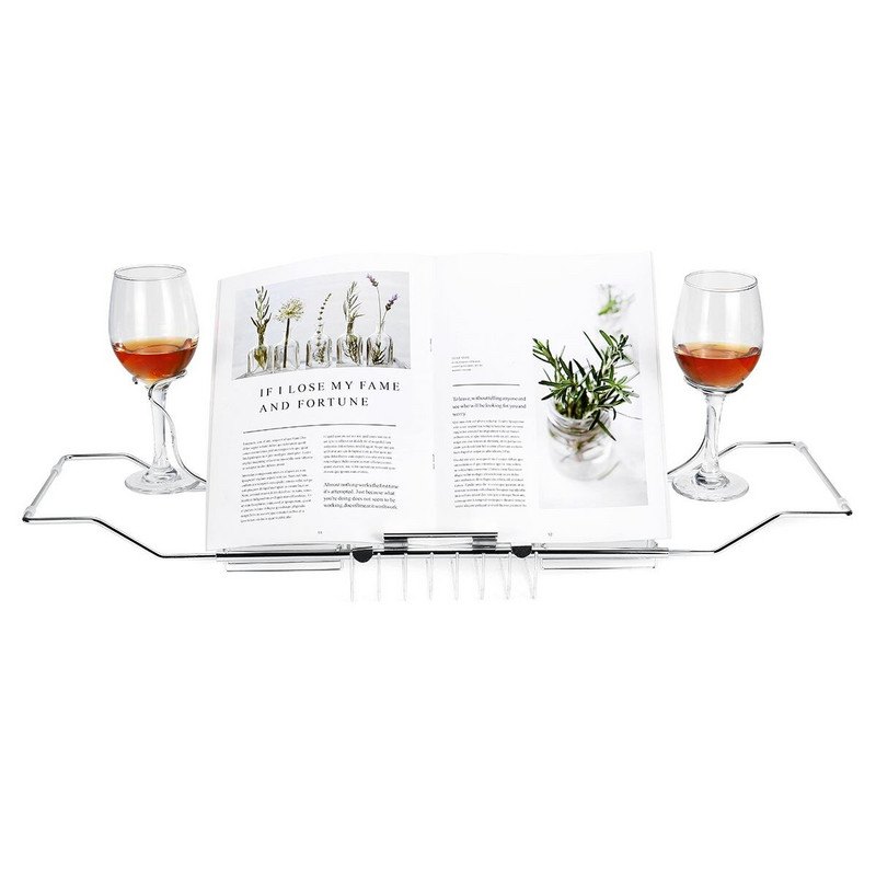 Nerūdijančio plieno vyno knygų laikiklis Sandėliavimo lentyna Ištraukiama vonios lentyna Vonios padėklas Dušo kabina sulankstomas vonios stovo rankšluostis