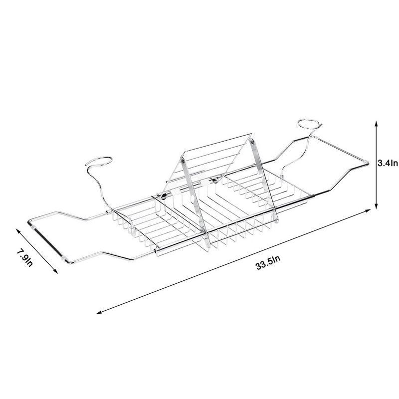 Nerūdijančio plieno vyno knygų laikiklis Sandėliavimo lentyna Ištraukiama vonios lentyna Vonios padėklas Dušo kabina sulankstomas vonios stovo rankšluostis