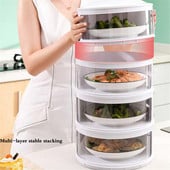 Прозрачен подреждащ се капак за изолация на храна Устойчив на прах Преносим за домашна кухня Кухня Съхранение и организация Спестете място
