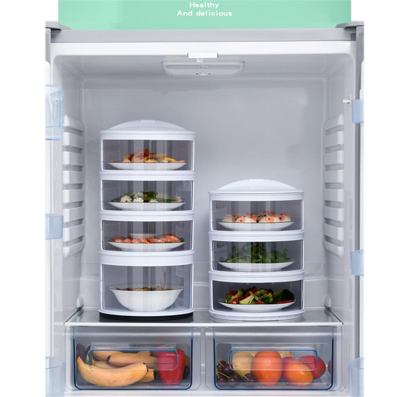 Прозрачен подреждащ се капак за изолация на храна Устойчив на прах Преносим за домашна кухня Кухня Съхранение и организация Спестете място