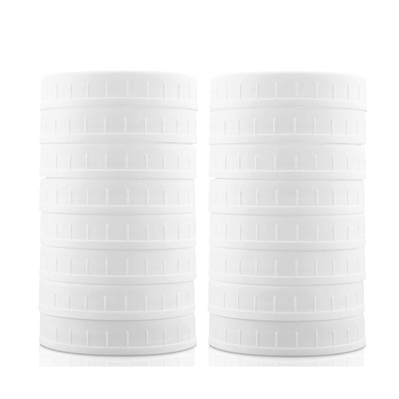 16 опаковки с широки капаци за буркани Mason, пластмасови капачки за съхранение на буркани за консерви, непропусклива и устойчива на надраскване повърхност