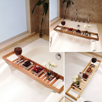 Bamboo Extension Αντιολισθητικό Μπάνιο πολλαπλών λειτουργιών Ράφι Τουαλέτας Μπανιέρα ράφι Μπανιέρα Δίσκος μπανιέρας Αξεσουάρ μπανιέρας