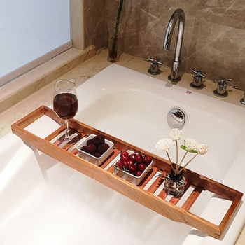 Бамбуково разширение против хлъзгане за баня многофункционален рафт за вана тоалетна спа рафт за вана поднос за вана аксесоари за вана