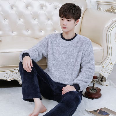 Pijama de puf pentru bărbați model nou cu broderie - două părți