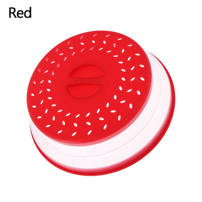 1PC Силиконов сгъваем капак за микровълнова фурна Съхранение на храна Капак за запазване на свежестта Плодове Зеленчуци Гевгир Цедка Капак Кошница за оттичане