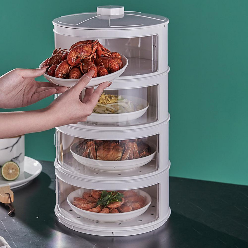 Прозрачно подреждащо се капаче за изолация на храни Устойчиво на прах за съхранение в домашна кухня Свежи капаци Спестете място Подреждащо се покритие
