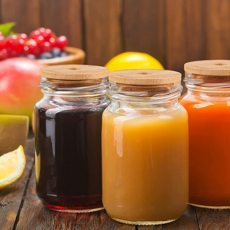 8 ks bambusových viečok 62/68/70/86 mm na zaváracie poháre, drevené viečka na zaváracie poháre, opakovane použiteľné bambusové uzávery s otvorom na poháre na Coca-Colu