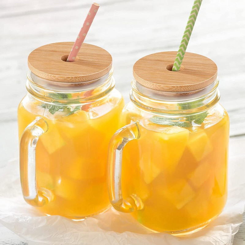 8 ks bambusových viečok 62/68/70/86 mm na zaváracie poháre, drevené viečka na zaváracie poháre, opakovane použiteľné bambusové uzávery s otvorom na poháre na Coca-Colu