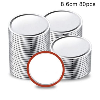 80/100 бр. Капаци за консервиране 70/86 мм Капаци за буркани с обикновена уста Многократно използвани капаци с разделен тип Кухненски джаджи