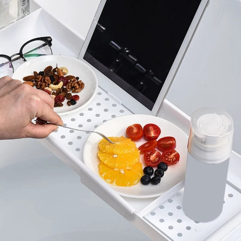 Ištraukiamas vonios laikymo stovas Vonios padėklas lentyna vonia Vonios įrankiai Rankšluosčių laikymo lentyna Virtuvės kriauklės kanalizacijos laikiklis