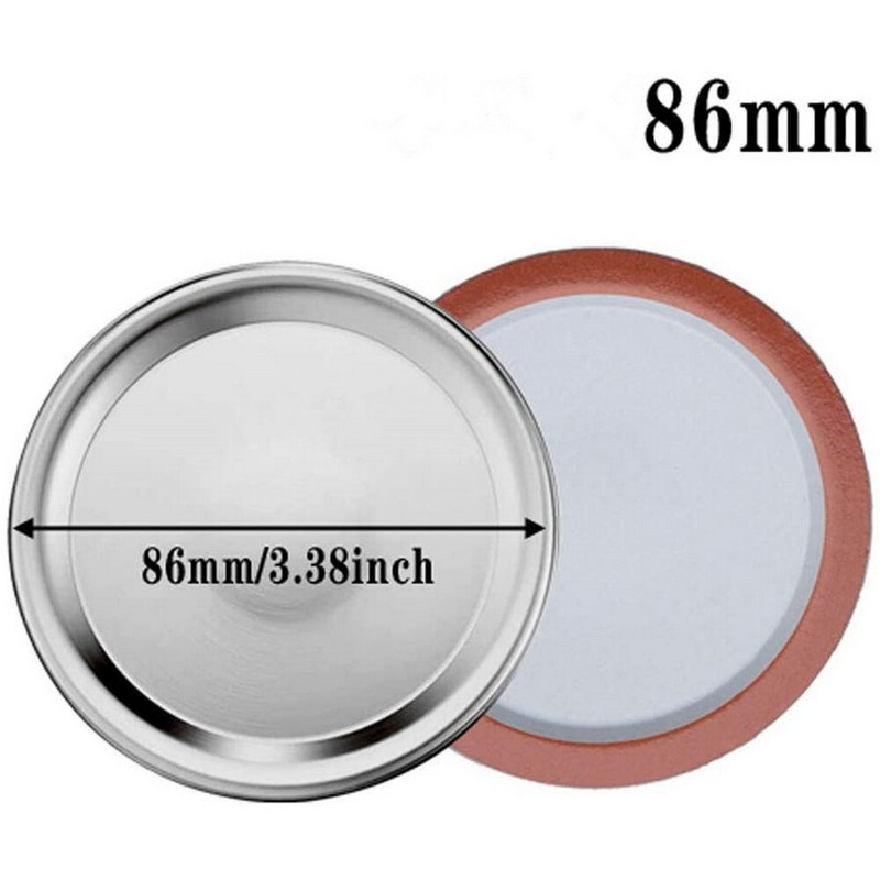 100 komada 86 mm poklopca za konzerviranje masonskih tegli za višekratnu upotrebu, otporni na curenje, srebrno-zlatni poklopci s brtvenim prstenom, kuhinjski poklopac za održavanje svježine