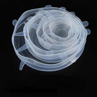 6Pcs силиконов капак Капак за купа Кухненски джаджи Многофункционален Гъвкав свеж изолационен капак Капак за тенджера Чаша Домакински аксесоари