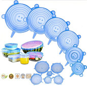 6 kom. Silikonske navlake, rastezljivi poklopci za kuhinju, mikrovalne navlake za hranu, poklopci za zdjele, elastična silikonska kapica, univerzalna prilagodljiva