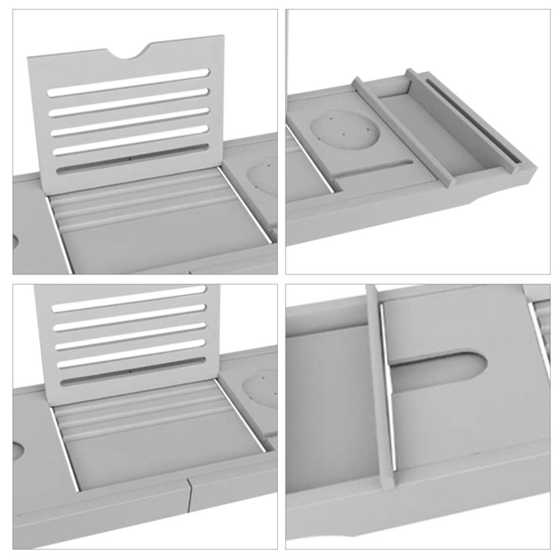 Poslužavnik za kadu Spa kada za kupanje od bambusa Caddy Organizator Poslužavnik za posluživanje Držač za vino Držač za vino Neklizajuće dno, produživo pladanj za kupanje Polica za kupaonicu