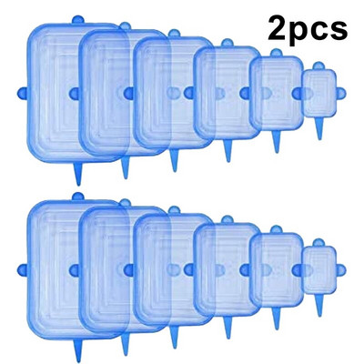 Maisto konservavimo dangtelis Silikoninis dangtelis Elastingas Stratchy Vaisių Daržovių Universalus Indas Šviežias Dangtis Mikrobangų krosnelės dangtelis Šildomas 6vnt