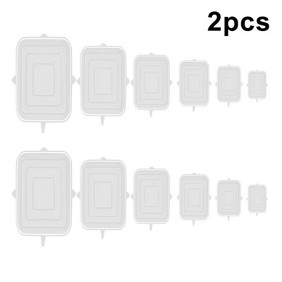 Maisto konservavimo dangtelis Silikoninis dangtelis Elastingas Stratchy Vaisių Daržovių Universalus Indas Šviežias Dangtis Mikrobangų krosnelės dangtelis Šildomas 6vnt