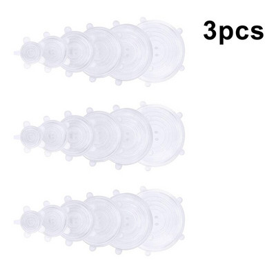 Maisto konservavimo dangtelis Silikoninis dangtelis Elastingas Stratchy Vaisių Daržovių Universalus Indas Šviežias Dangtis Mikrobangų krosnelės dangtelis Šildomas 6vnt