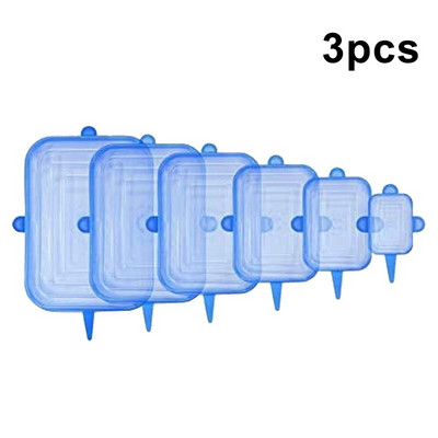 Maisto konservavimo dangtelis Silikoninis dangtelis Elastingas Stratchy Vaisių Daržovių Universalus Indas Šviežias Dangtis Mikrobangų krosnelės dangtelis Šildomas 6vnt