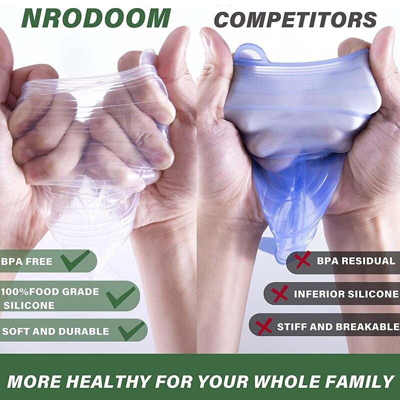 Maisto konservavimo dangtelis Silikoninis dangtelis Elastingas Stratchy Vaisių Daržovių Universalus Indas Šviežias Dangtis Mikrobangų krosnelės dangtelis Šildomas 6vnt