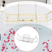 Suport de cadă telescopic din metal multifuncțional, antiderapant, retractabil, suport pentru cărți pentru pahar de vin, suport pentru tavă de baie pentru duș