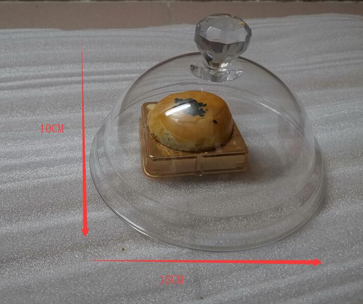 PC skaidrūs akriliniai maisto dulkėms atsparūs plastikiniai apvalūs pyragaičiai šviežiai išlaikantys dangtelius