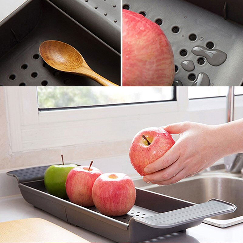 Reguliuojamas vonios kambario laikymo stovas Išplečiamas vonios lentynos padėklas dušo padėklas dubuo vaisių rankšluosčių laikiklis namų organizatorius