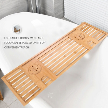 JFBL Ζεστός ξύλινος δίσκος μπάνιου Ράφια μπάνιου Εφαρμογή για μαξιλάρια/βιβλίο/ταμπλέτα Μπάνια σπιτιού Αξεσουάρ Βάση βάσης για ράφι μπανιέρας