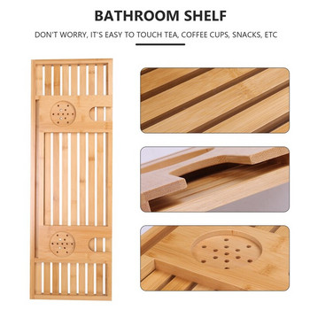 JFBL Ζεστός ξύλινος δίσκος μπάνιου Ράφια μπάνιου Εφαρμογή για μαξιλάρια/βιβλίο/ταμπλέτα Μπάνια σπιτιού Αξεσουάρ Βάση βάσης για ράφι μπανιέρας
