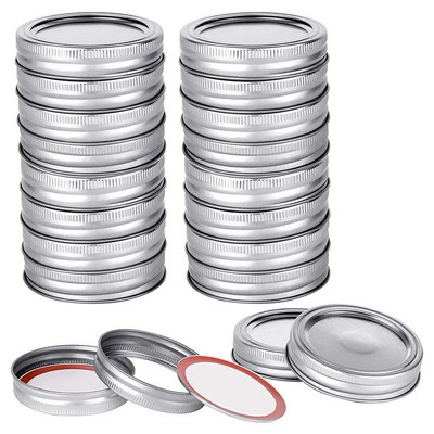 HOT-20 buc set de capace și inele pentru borcane Mason pentru conserve cu gură obișnuită, capace de tip split și rezistente la scurgeri pentru borcane Ball Kerr (70 MM)