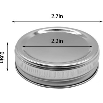 Нови 30 опаковки капаци за консерви, обикновени капаци за устата и ленти за Mason Jar, капаци от неръждаема стомана, капаци от разделен тип, устойчиви на течове