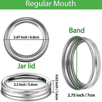 100 броя капаци и ленти за буркани за консервиране Комплект капаци от разделен тип със силиконови уплътнителни пръстени, устойчиви на течове и сигурно консервиране