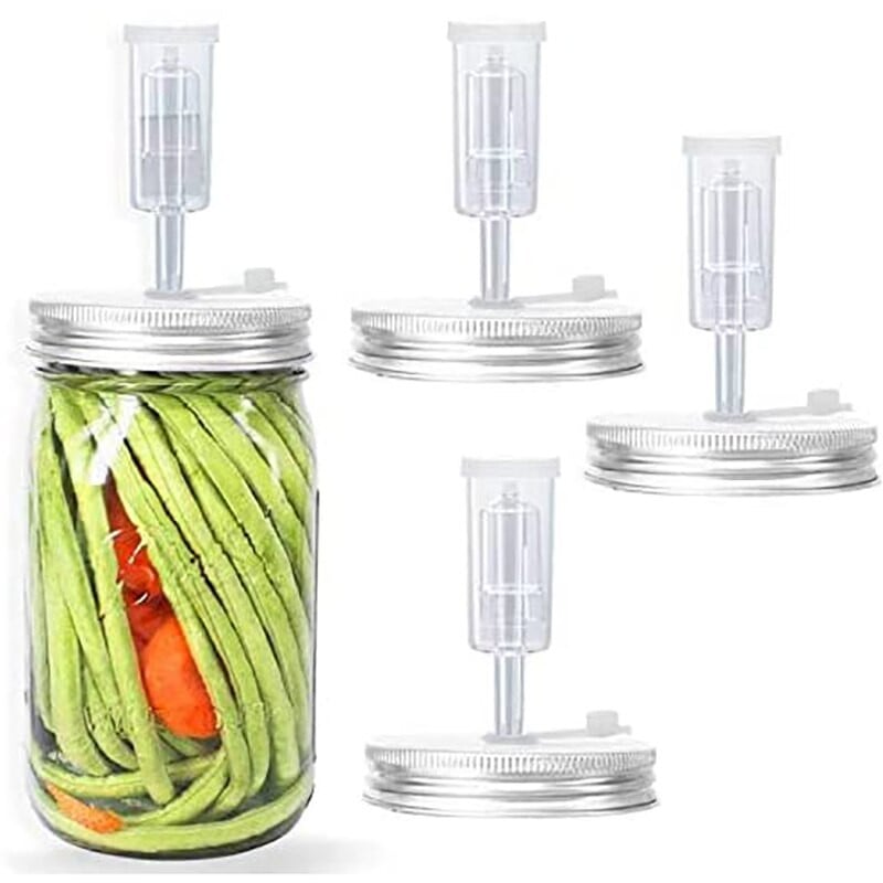 Nové fermentačné viečko, vzduchové uzávery na fermentáciu pre fermentačné viečka so širokým ústím Mason Jar na výrobu kyslej kapusty, nakladanej zeleniny, pikantnej omáčky