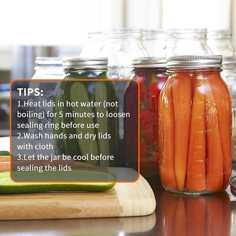 100 бр. 70 mm обикновени капаци за консервиране в устата за топки, буркани Разделени метални капачки за буркани Mason за консервиране, за буркани с обикновена уста